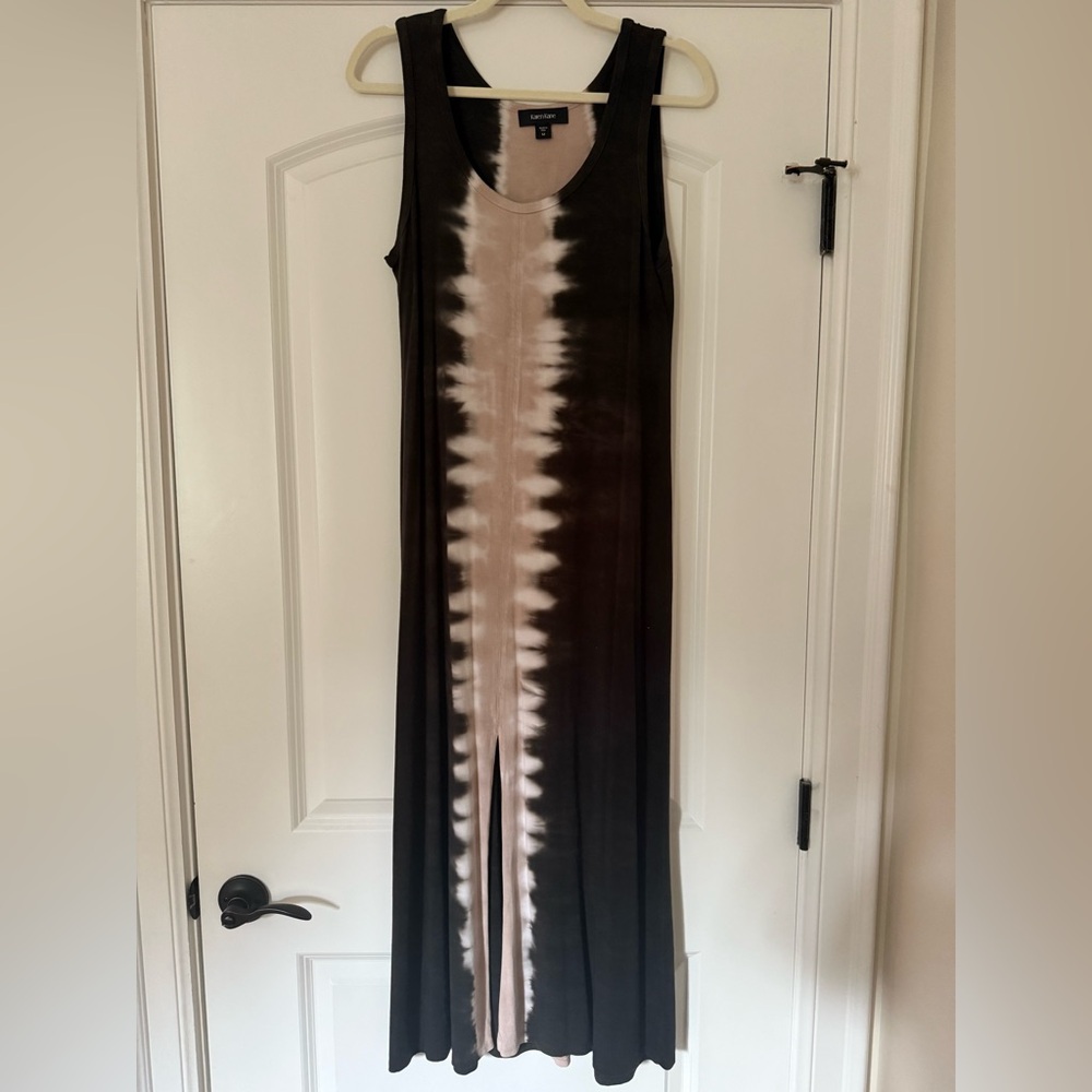Black and White Tie-Dye Maxi Dress